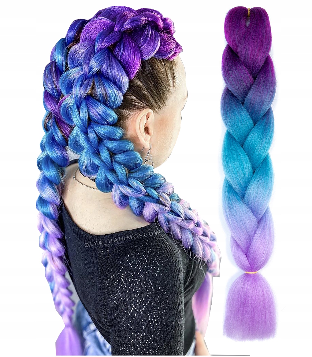 Włosy syntetyczne warkoczyki KOLOROWE OMBRE EAN (GTIN) 5906293621487