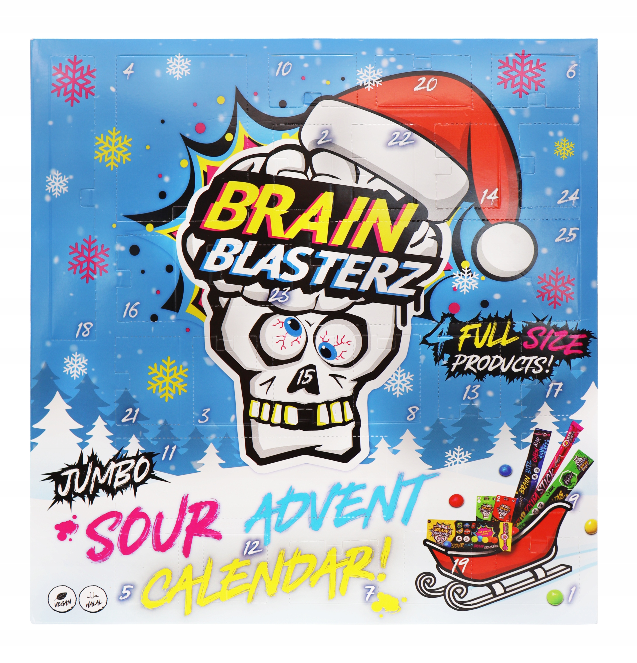 Адвент-календарь Brain Blasterz Jumbo Sour, кислые сладости 306 г