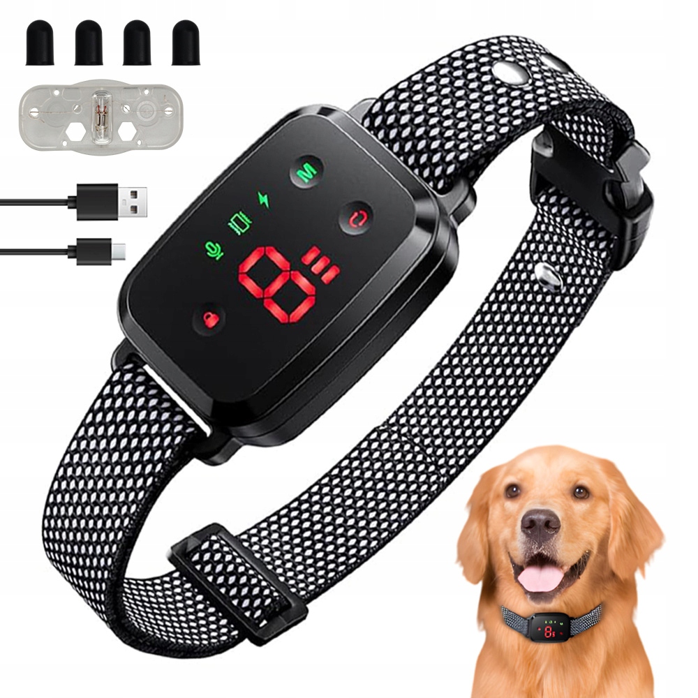 Levně Obojek Pro Psa, Obojek Proti Štěkání Psů, Voděodolný, Výcvikový Obojek