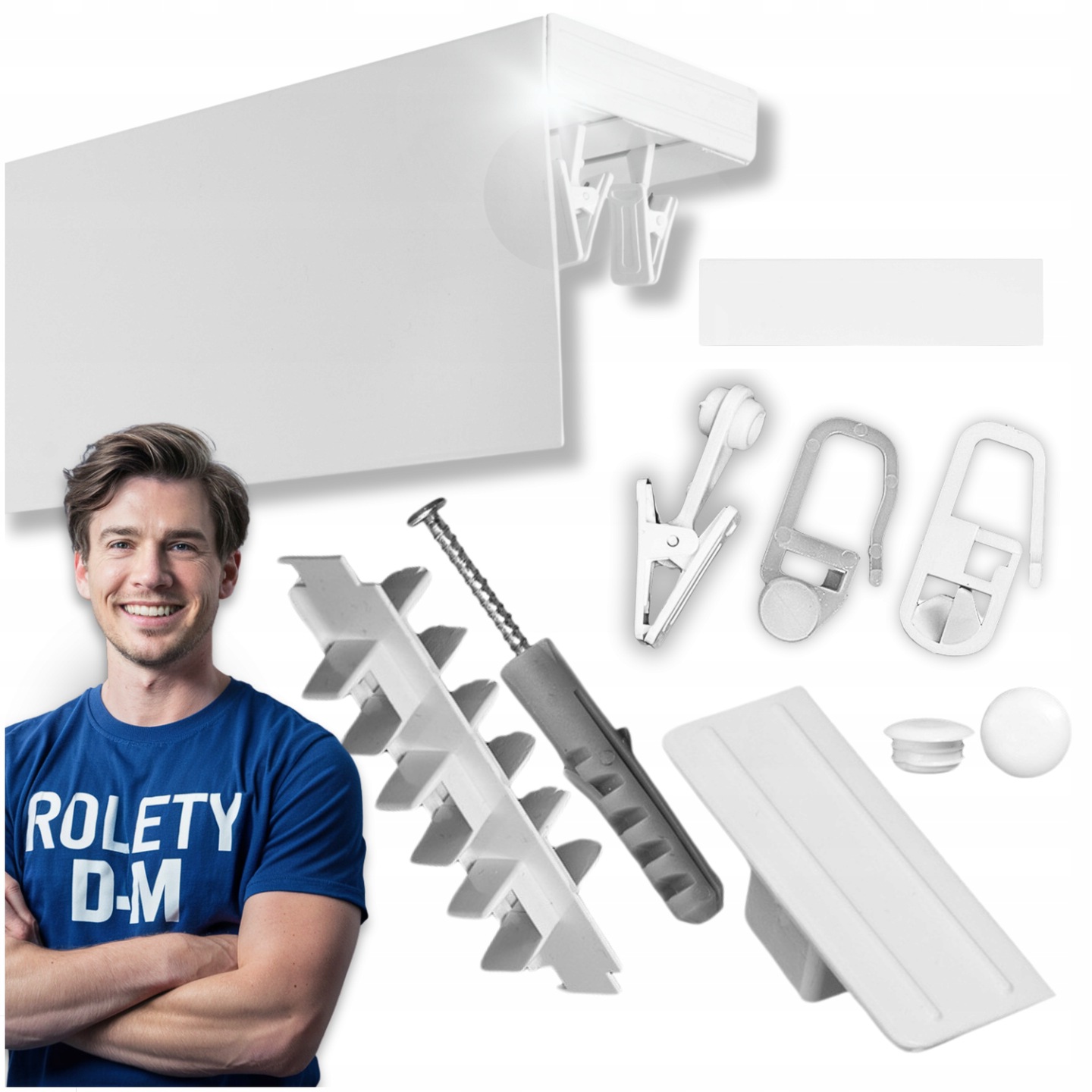 Karnisz podwójny Dwutorowy Szyna Sufitowa Z Maskownica 9cm 2-torowa 220cm