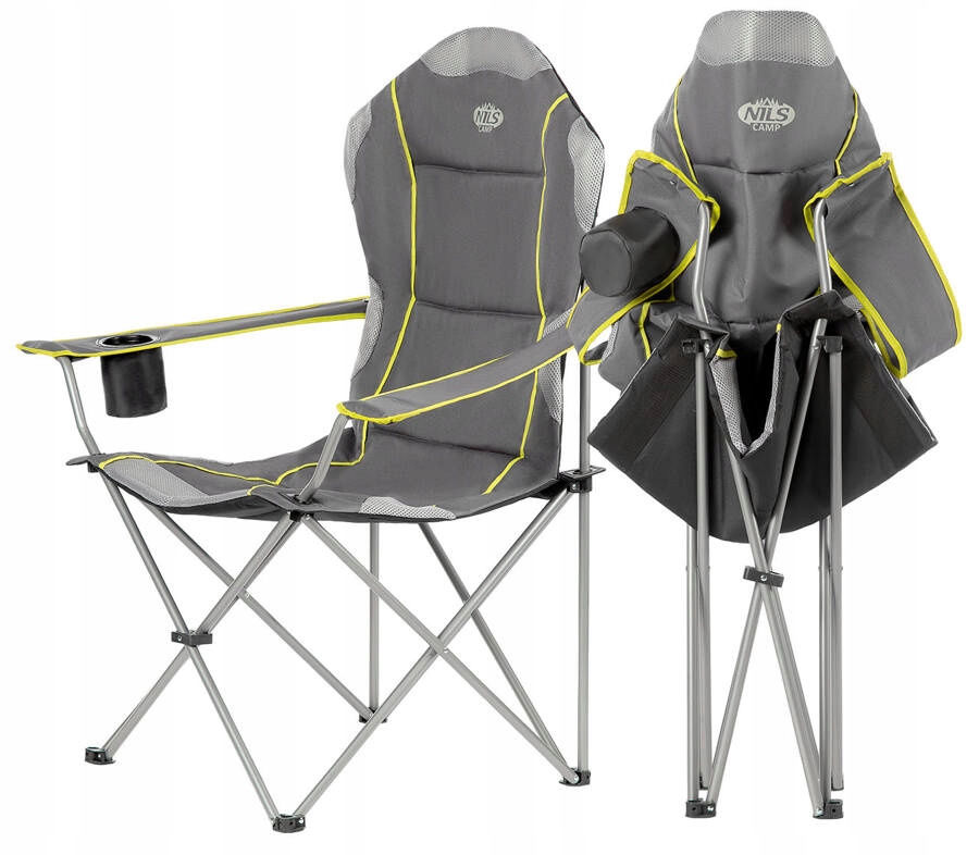 Krzesło Turystyczne Fotel Składany Wędkarski Z Oparciem Na Ryby Nils