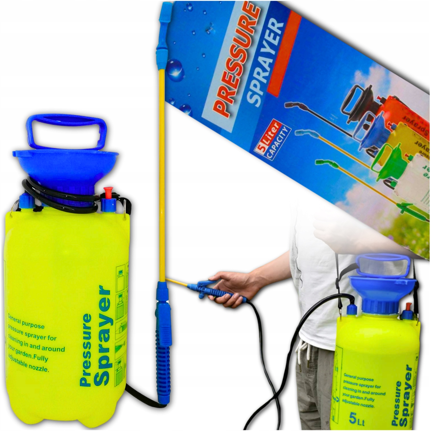 OPRYSKIWACZ CIŚNIENIOWY SPRYSKIWACZ 5L OGRODOWY LANCA DO PRYSKANIA ROŚLINY Stan opakowania oryginalne