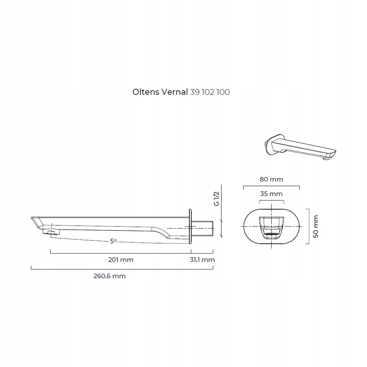 WYLEWKA WANNOWA 1/2 CALA CHROM OLTENS VERNAL Marka Oltens