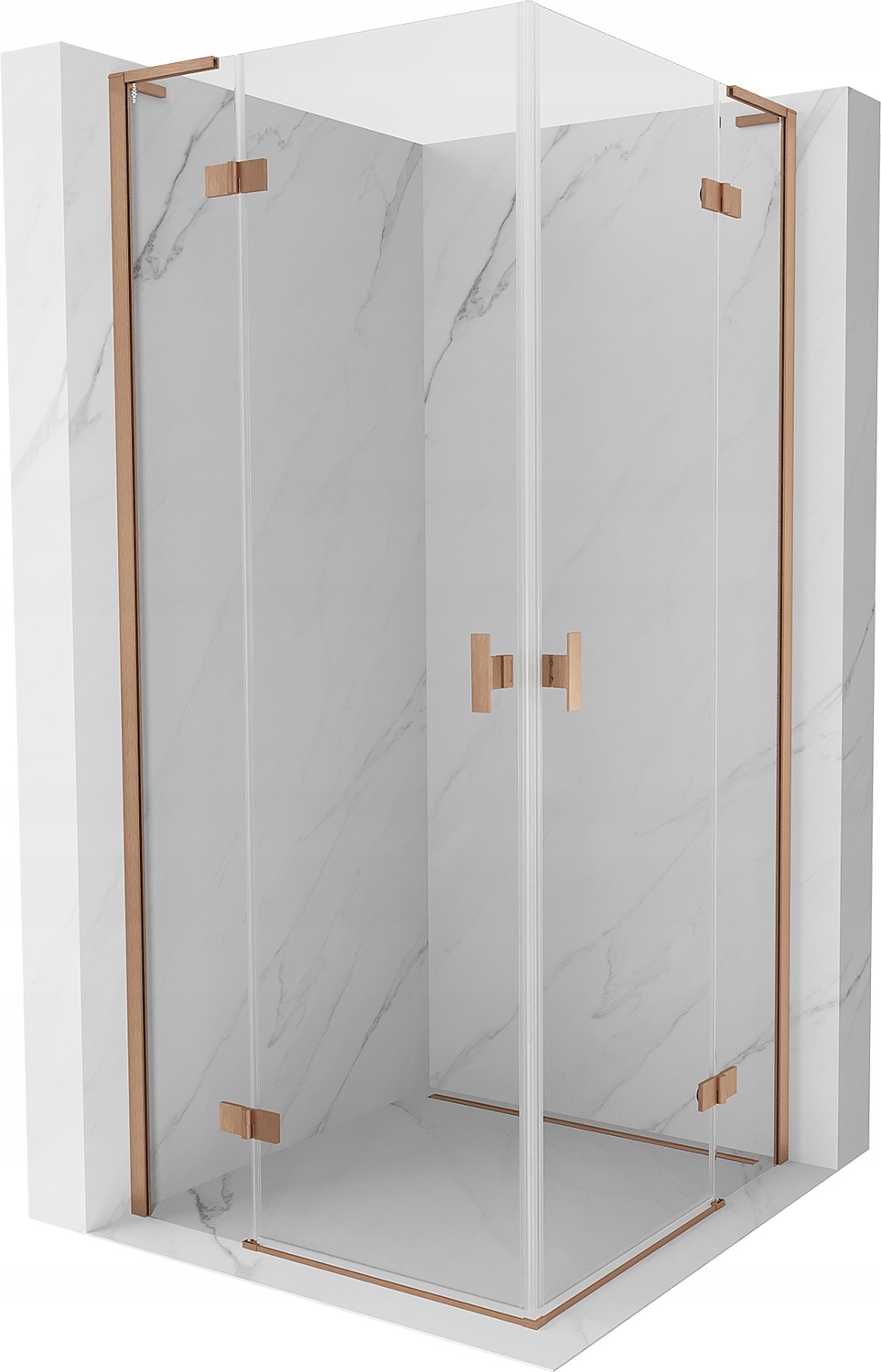 Mexen Mist-h L Duo Kabina Prysznicowa 80X80 CM Transparent Miedź Szczotka