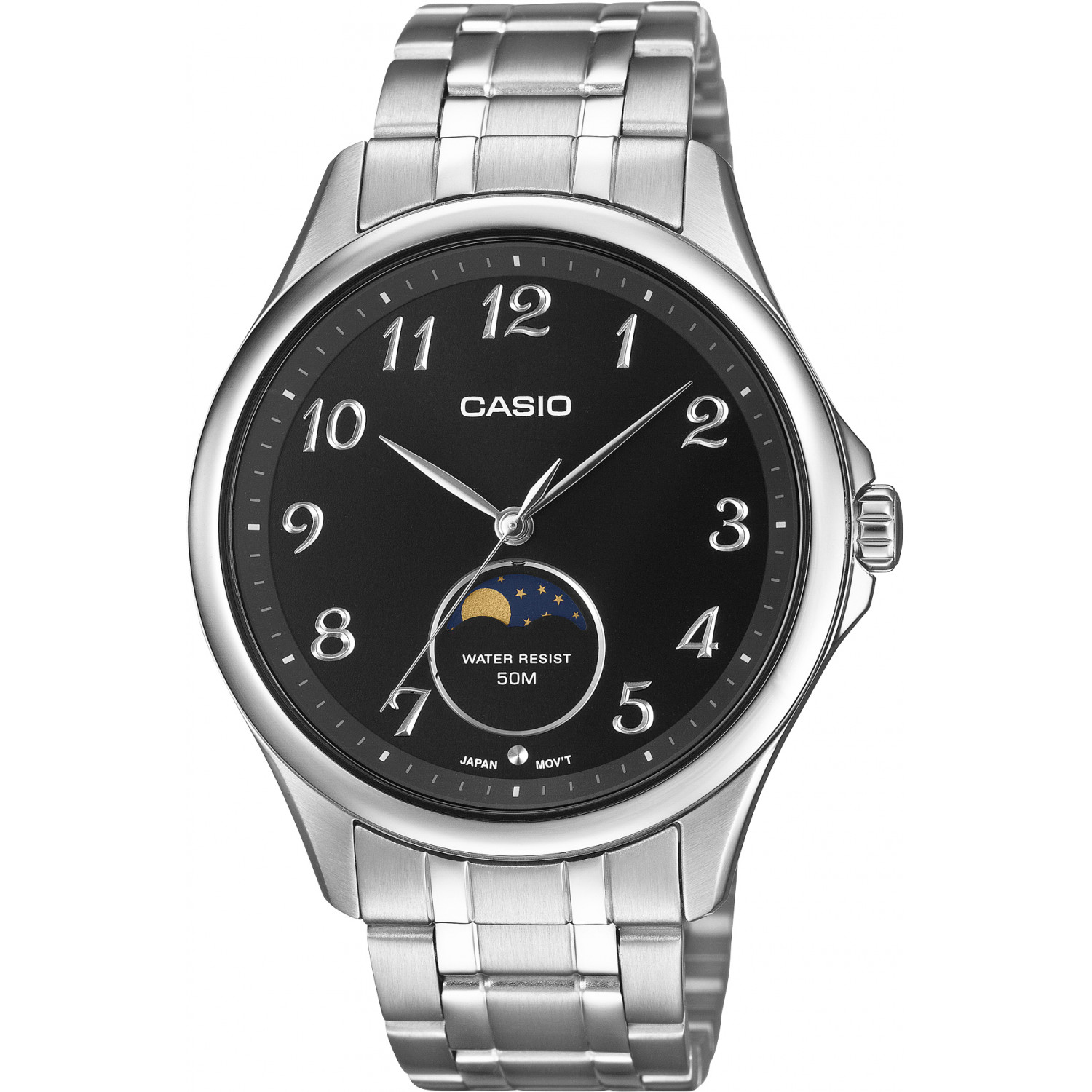 Pánské Hodinky Casio MTP-M110D-1AVER, stříbrný náramek
