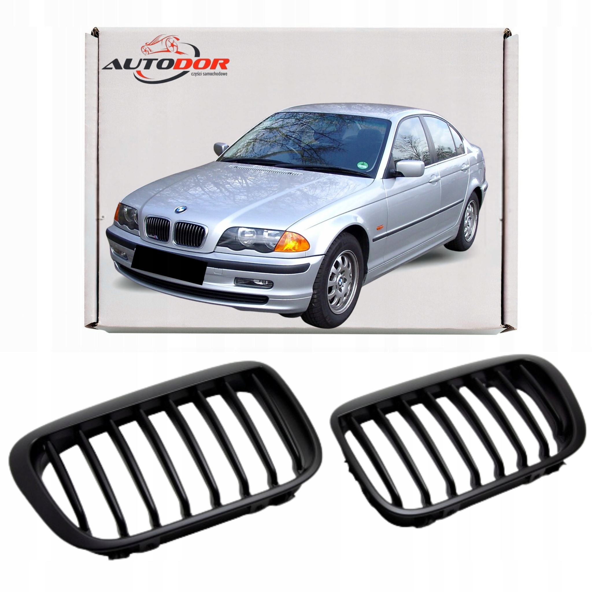 Bmw 3 E46 98- Gril Ledvinka Atrapa Černá Matná L+p