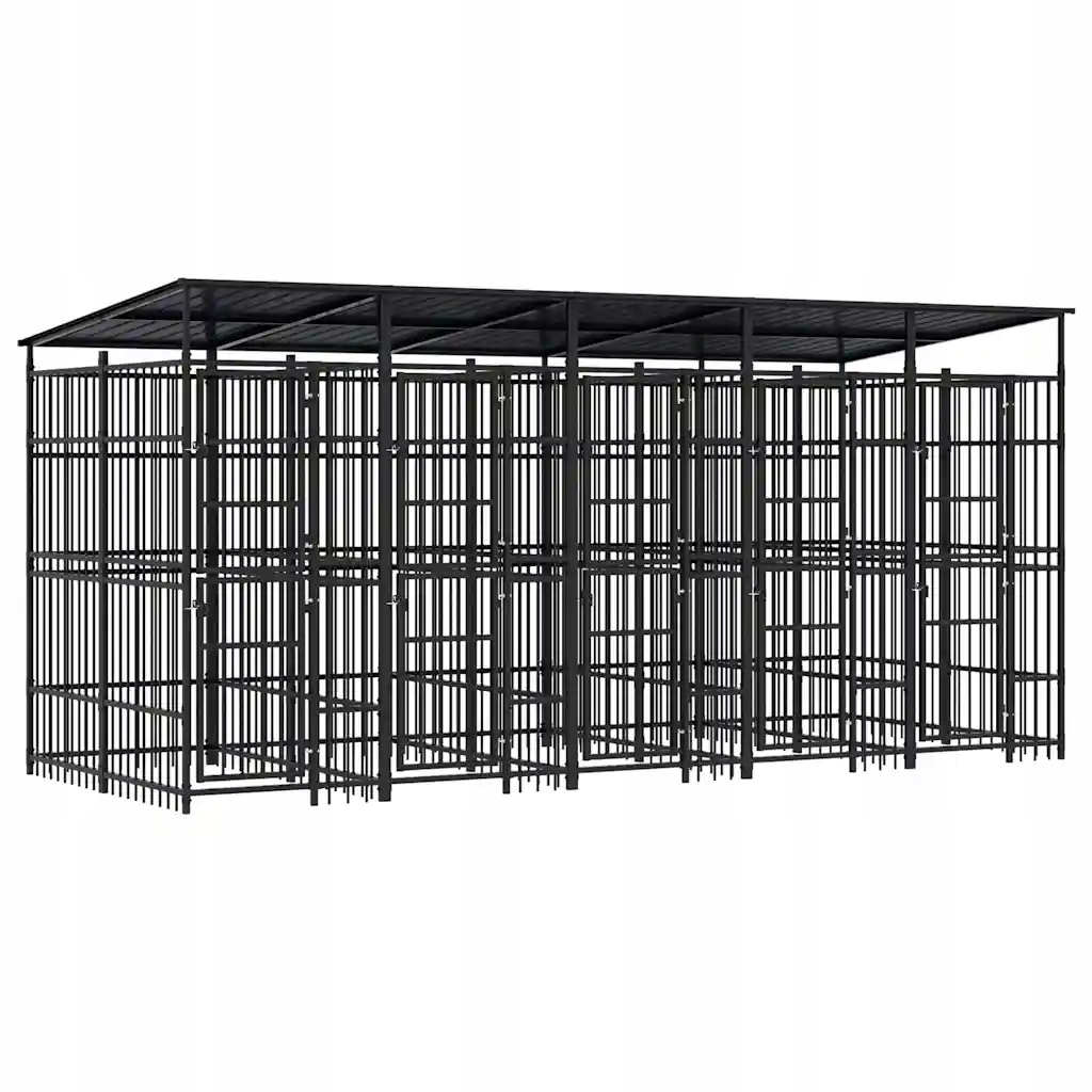 Kotec pro psa 487x200x228 cm černá, ocelová