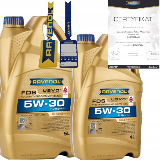 RAVENOL FDS 5W30 9L A5/B5 FORD WSS-M2C913-D RN0700 + ZAWIESZKA