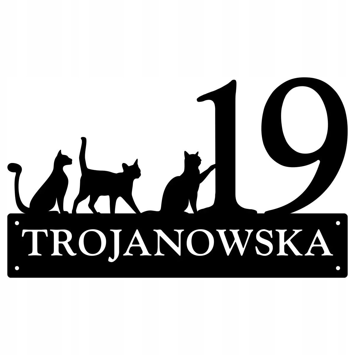 Číslo Na Dom 60 cm Tabuľa Adresa Oceľ 2 mm Trojanowska