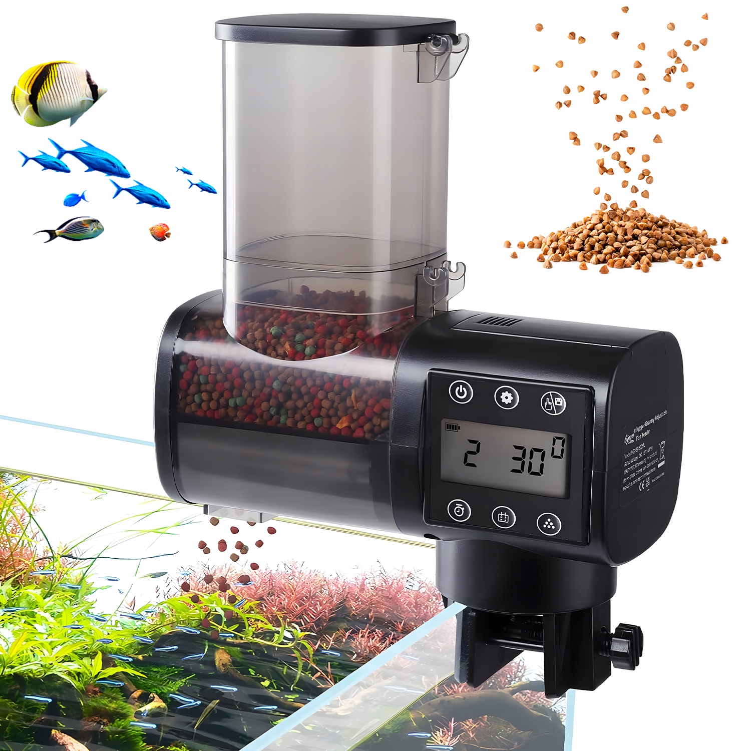 Levně Automatické Krmítko Pro Ryby S LCD Displejem 500 ML Pro Akvárium