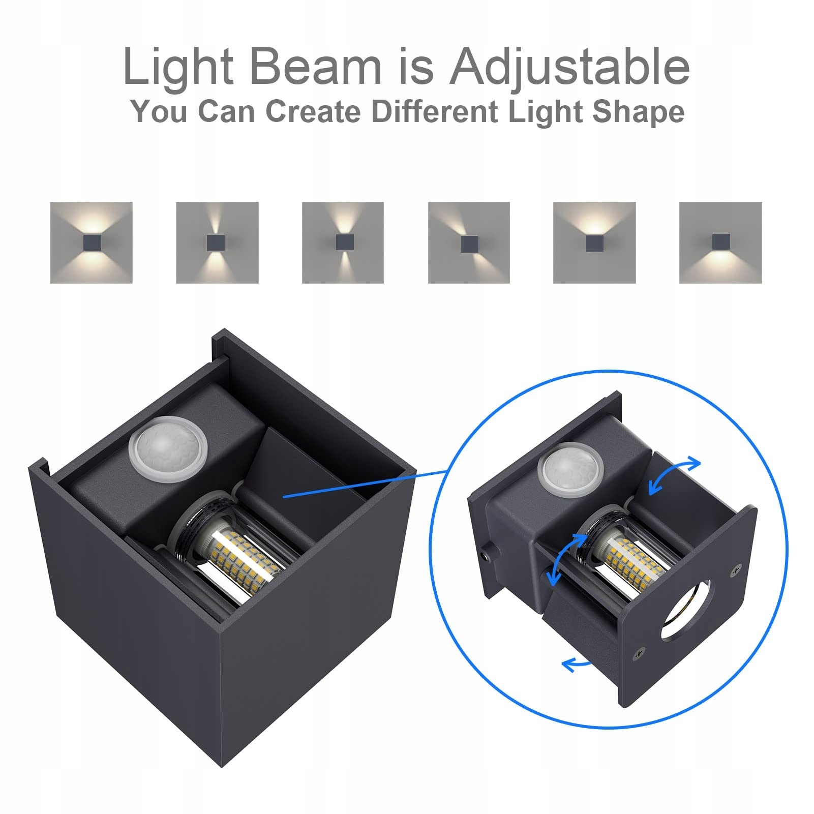 KLIGHTEN Zestaw 2 Szt LED Wandleuchte Czujnik Ruchu Wewnątrz/Zewnątrz 4500K — miniatura 3