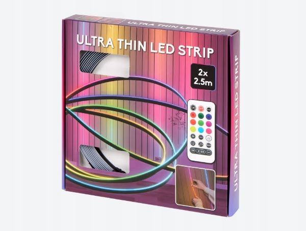 Taśma Led Cienka 2 x 2,5m Rgb Pilot