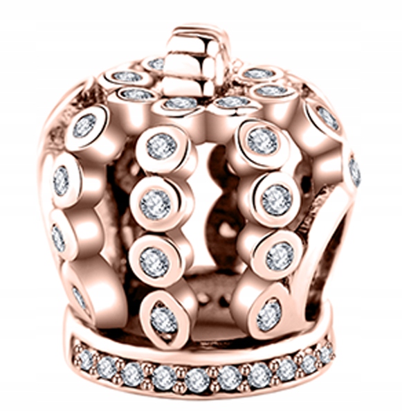 Přívěsek Korunka se Zirkony, růžové zlato 925