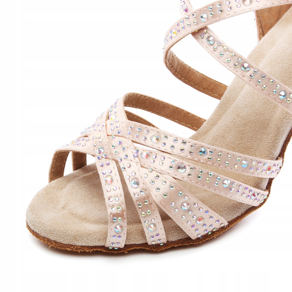 BUTY DO TAŃCA HIGH HEELS LATINO SKIN CYRKONIE 39 Rozmiar 39