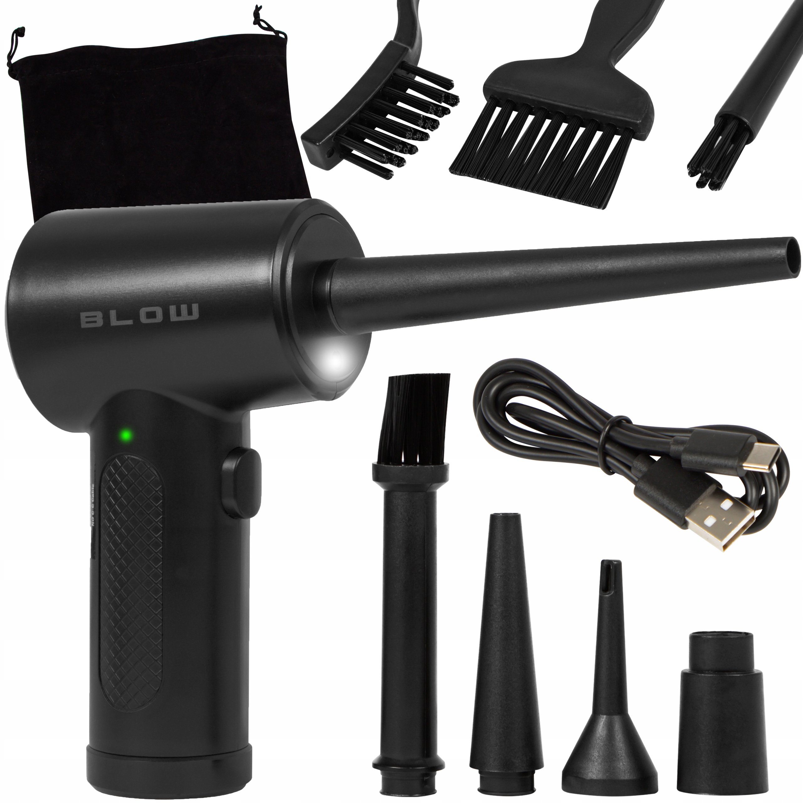 Výkonný Elektrický Dmychadlo Stlačený Vzduch Kompresor Air Duster Sada