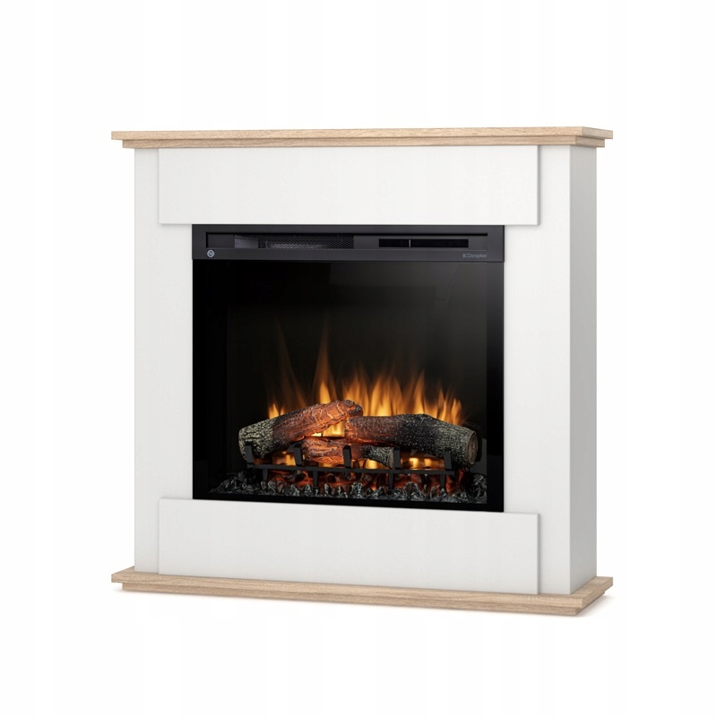 Kominek elektryczny wolnostojący Fonte W02-Biały, dąb 28" Xhd Led Warmtec