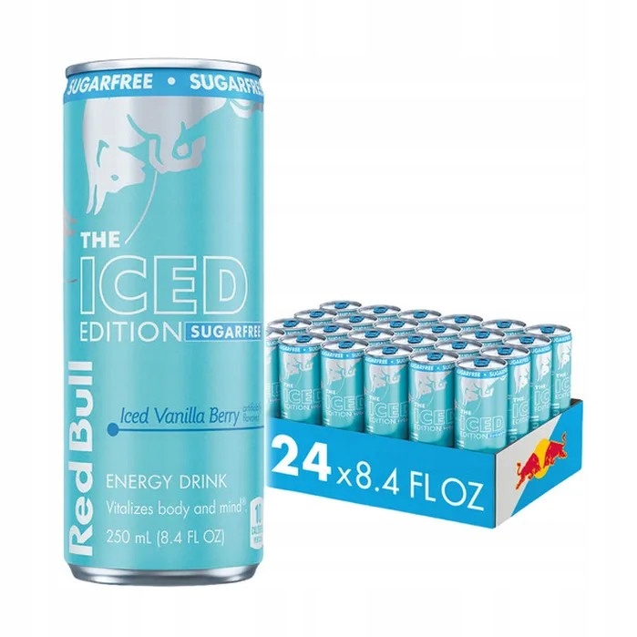 Levně Red Bull Iced Edition bez cukru Zero, Vanilka a lesní plody 24 x 250 ml