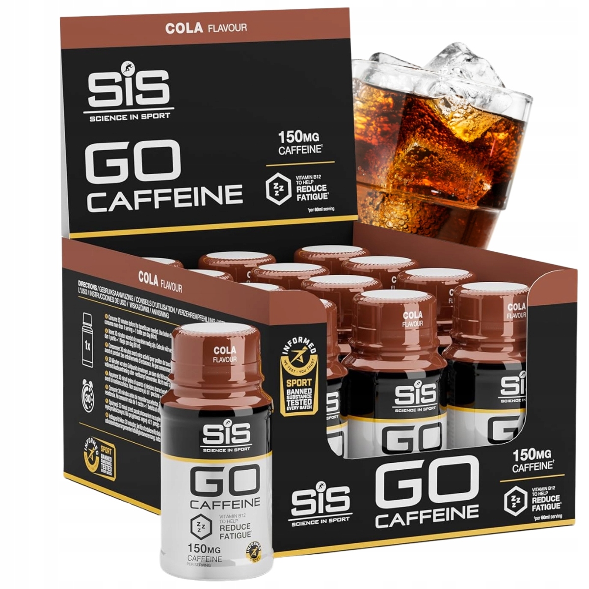 Sis Go Caffeine Shot 30x60ml Energetický shot s kofeinem Příchuť Cola