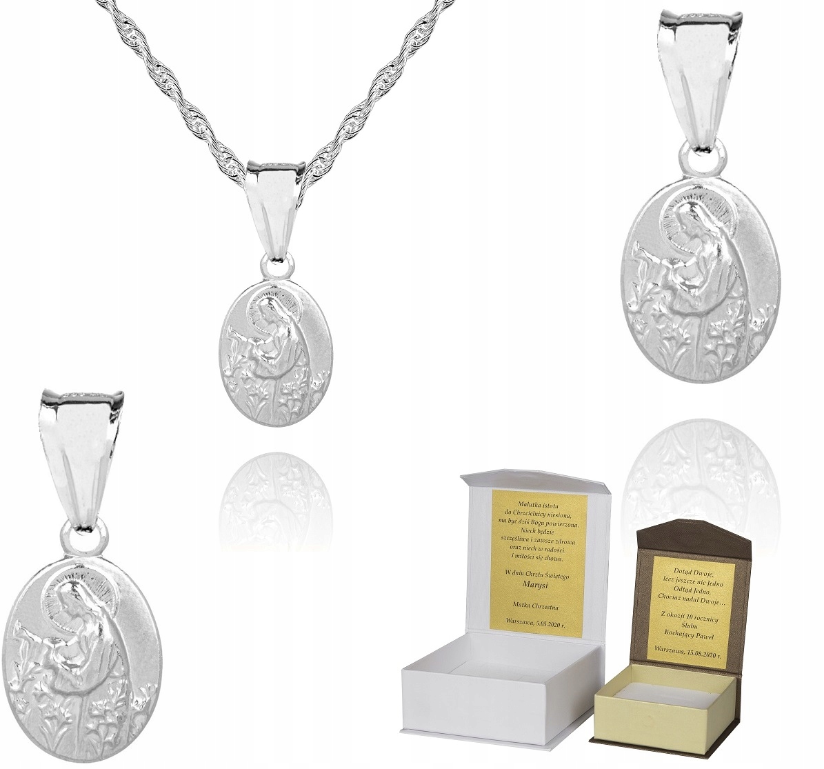 925 Stříbrný řetízek medailonek Dedikace 45 cm S1M51