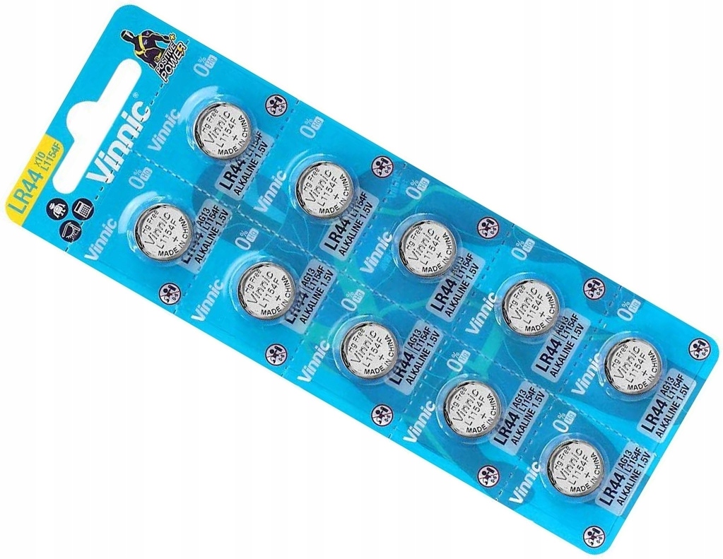 

10x Bateria Vinnic L1154 LR44 AG13 G13 GP76A SR44