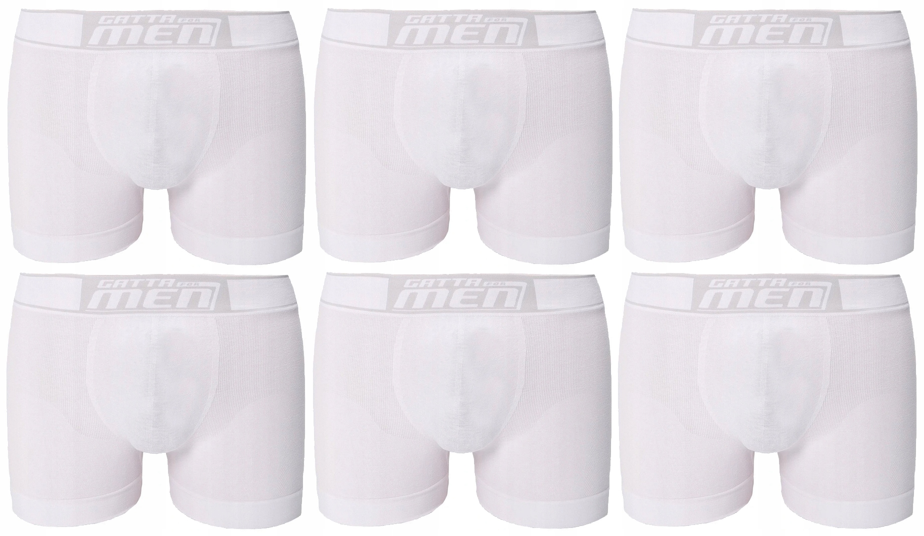 

6 X Gatta Boxer Bawełna Bokserki Meskie Białe M