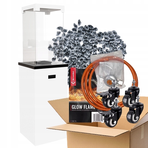 Patio Light Biely Kratki Kamene Vlákna Žiara