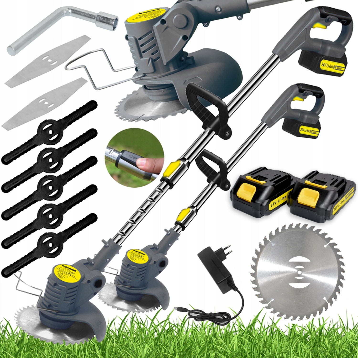 PODKASZARKA DO TRAWY KOSA AKUMULATOROWA ELEKTRYCZNA OGRODOWA 2x AKU 24V