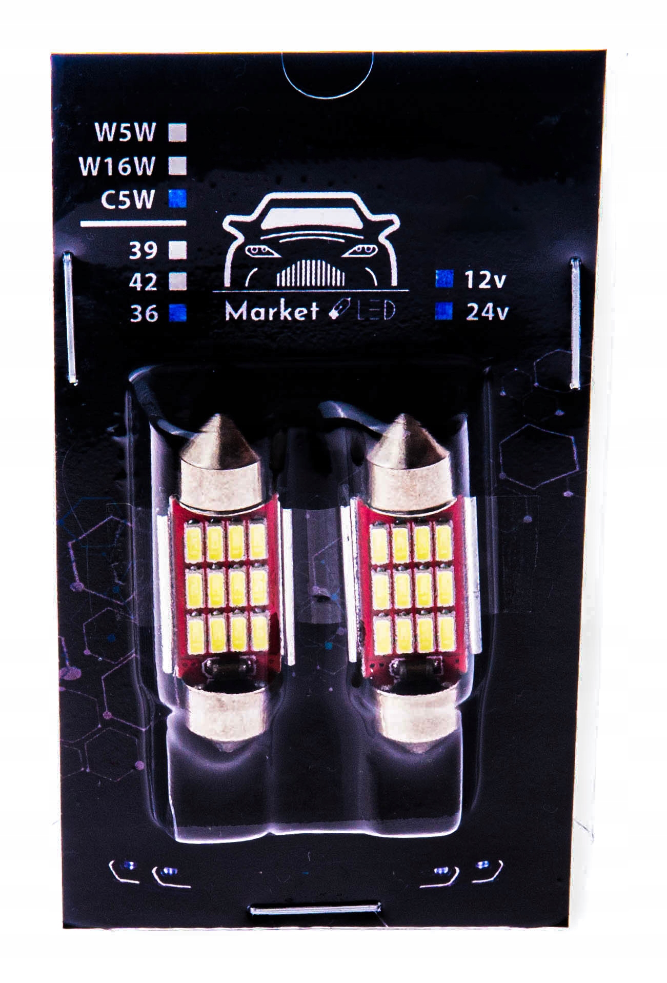 

Żarówka rurkowa 36mm C5W C10W 12SMD 4014 12V 24v