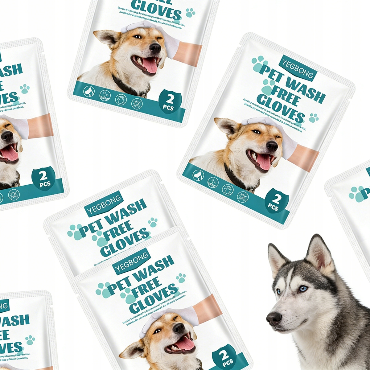 Levně Ubrousky Rukavice pro čištění srsti kočky a psa Vlhčení