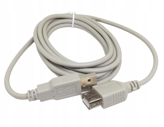 

Kabel wtyk Usb typ A gniazdo Usb typ A biały 3m