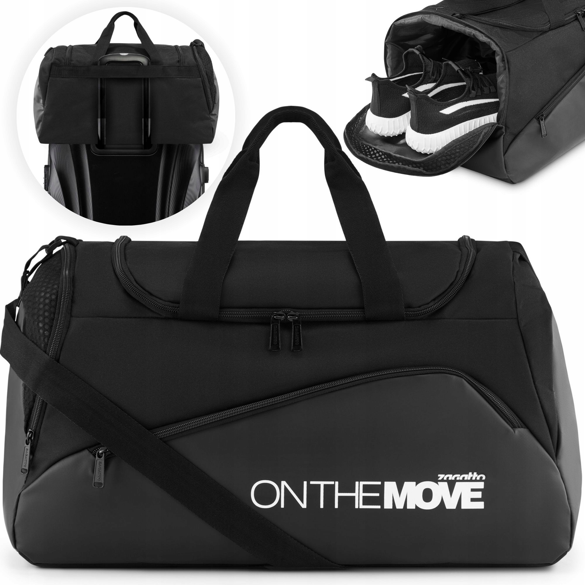 Torba sportowa duża turystyczna męska na ramie czarna 39L Zagatto