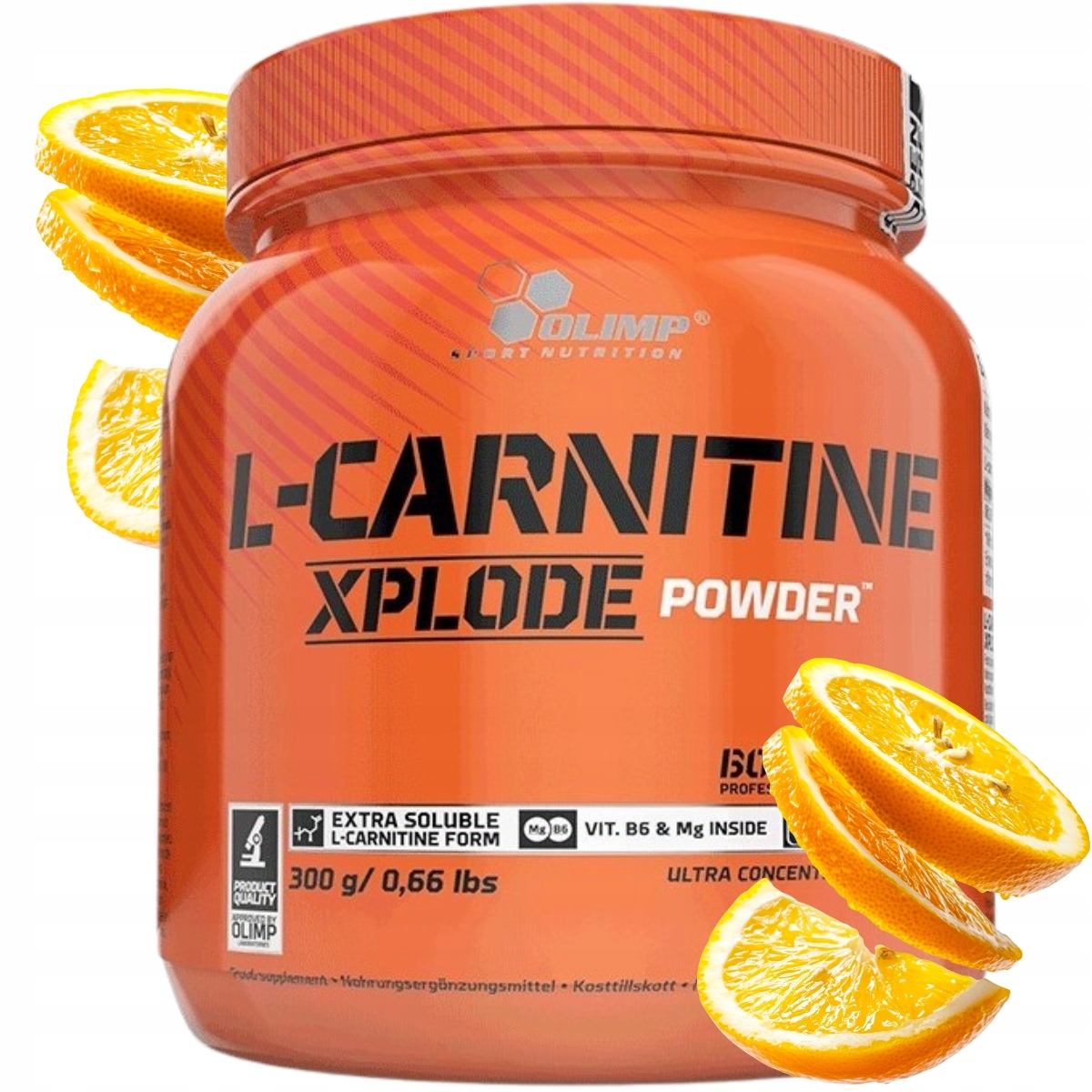 Olimp L-Carnitine Xplode 300 g L-karnitin Redukce Spalovač Pomerančový