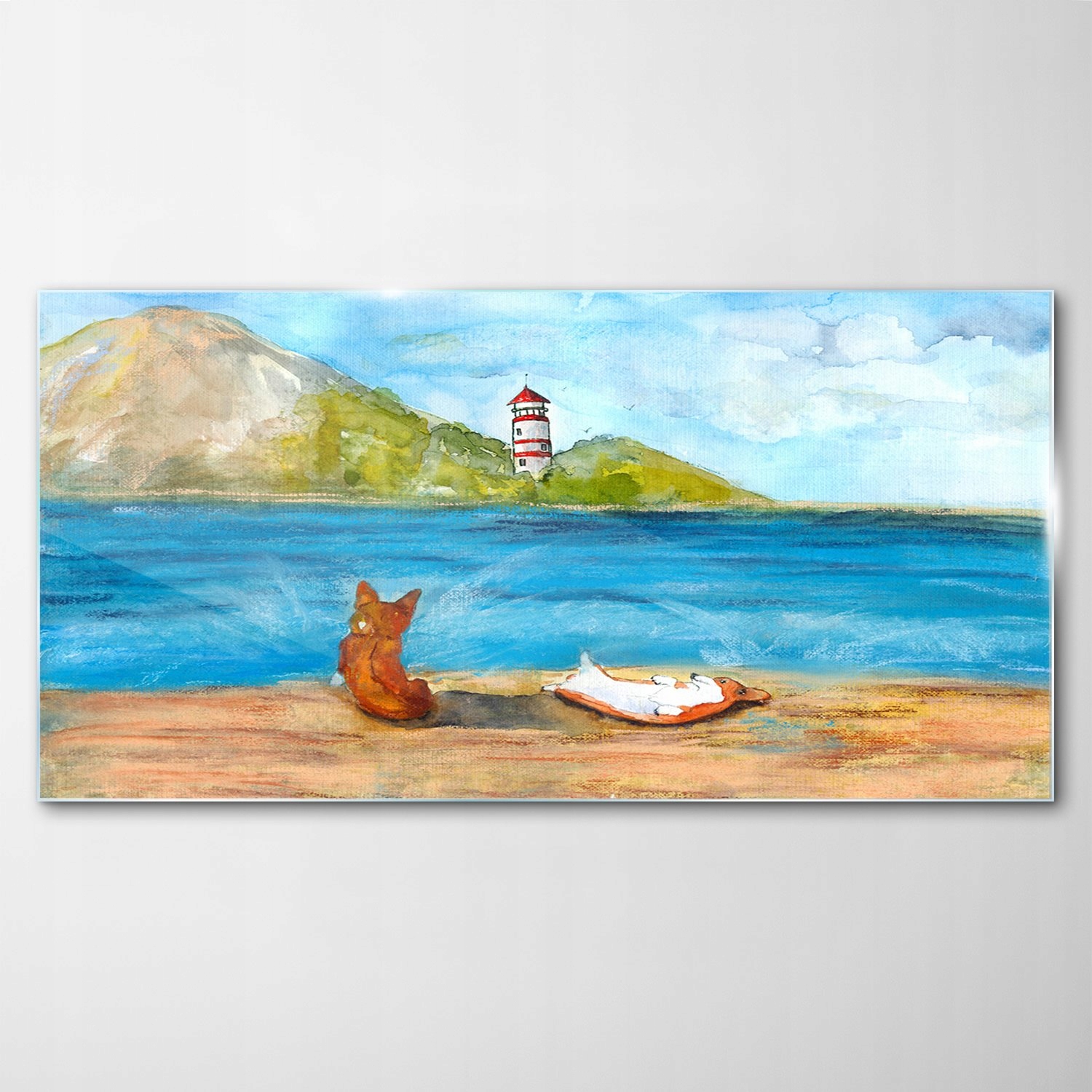 

Hartowany Obraz Szklany Corgi Pies Akwarele 140x70
