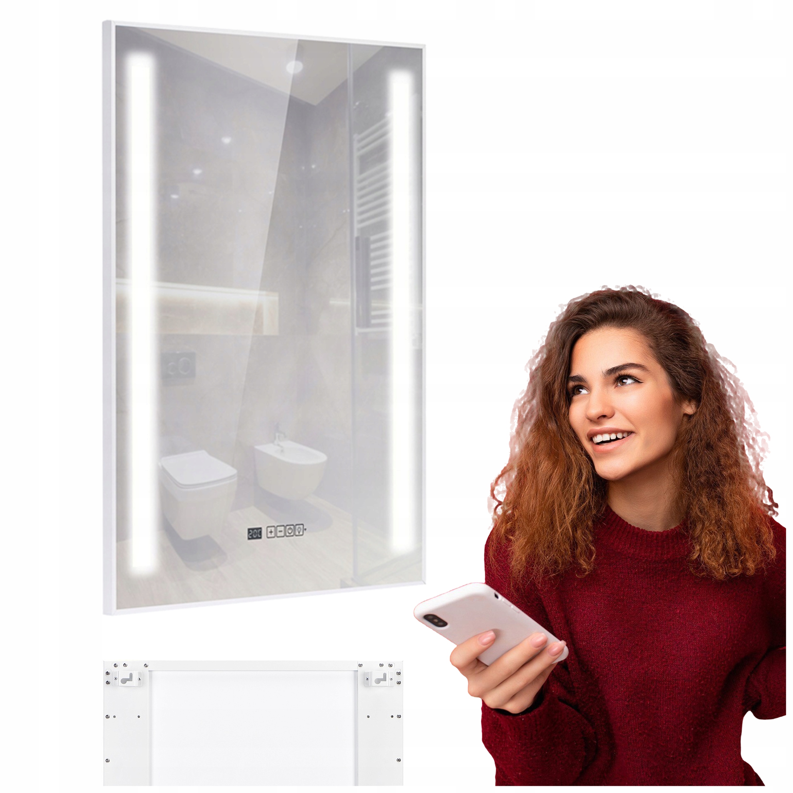 Infračervený Vykurovací Panel So Zrkadlom Zabudované Led Osvetlenie 400 W