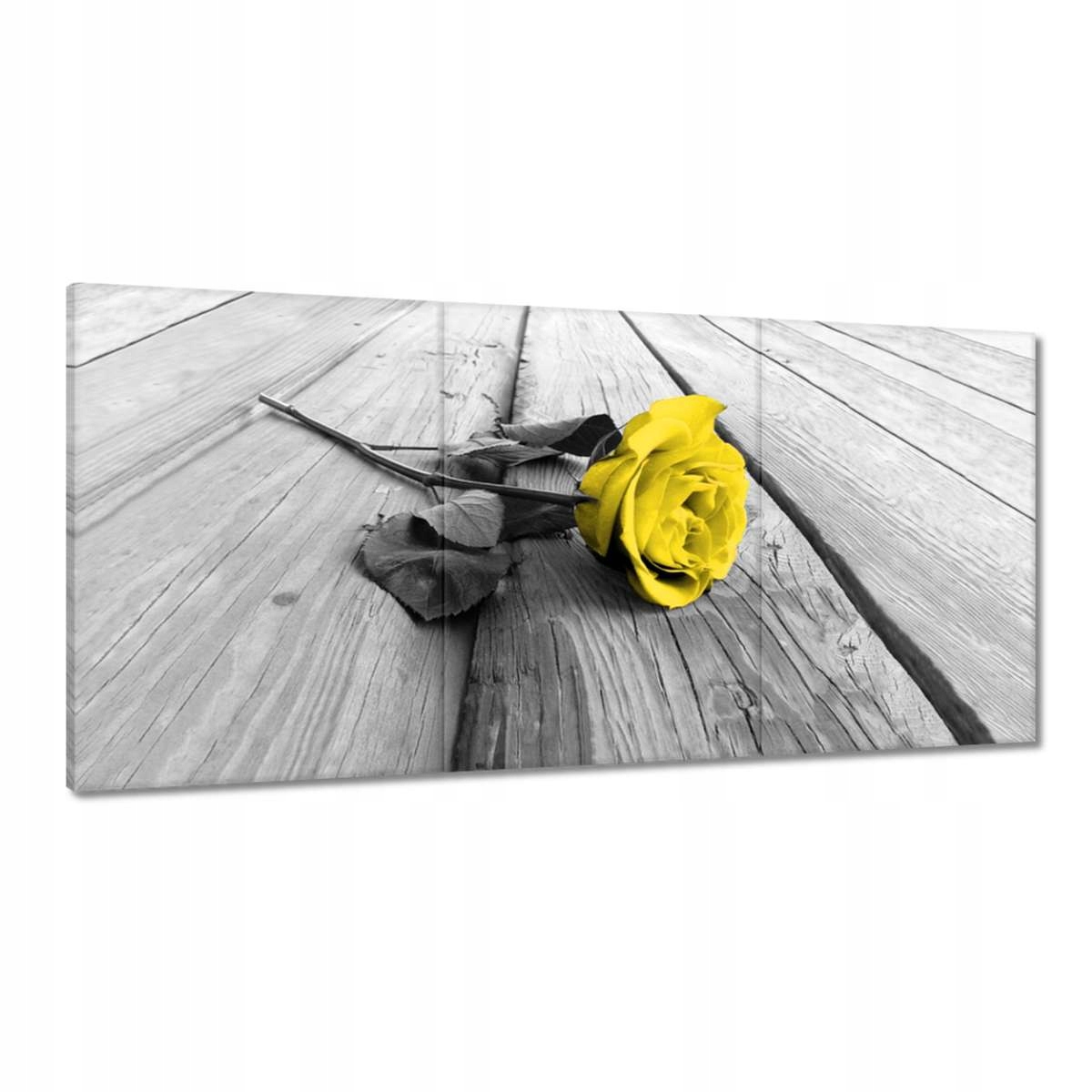 Obrazy 180x90 Žltá ruža na doskách