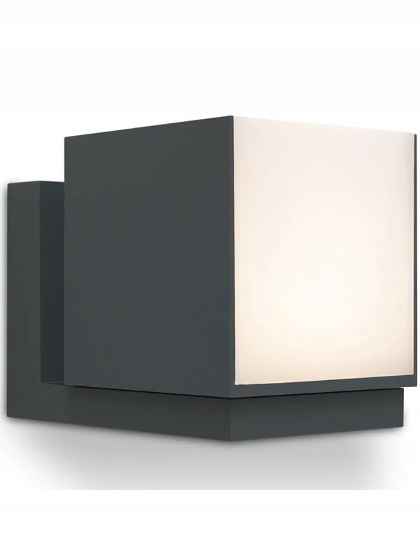 Venkovní nástěnné svítidlo zahradní čtvercové antracit 3000K IP54 Lutec