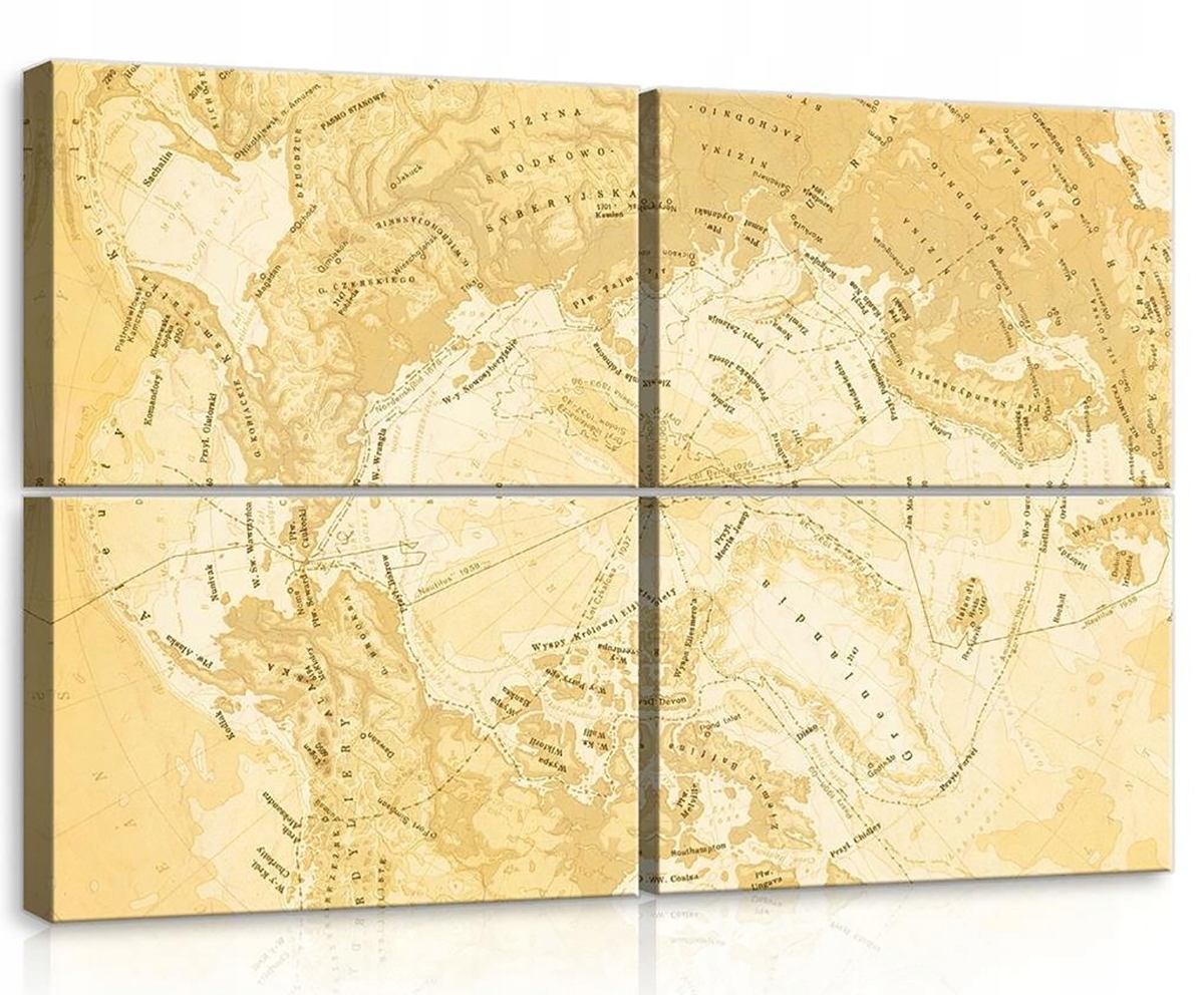 Obraz Na Plátne Canvas 120x80 Mapa Atlas Geografia Pól Retro Vintage