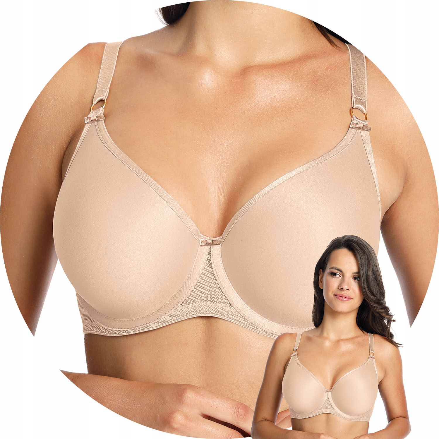 Gaia 1082 Gaja béžová 75D Vyztužená podprsenka