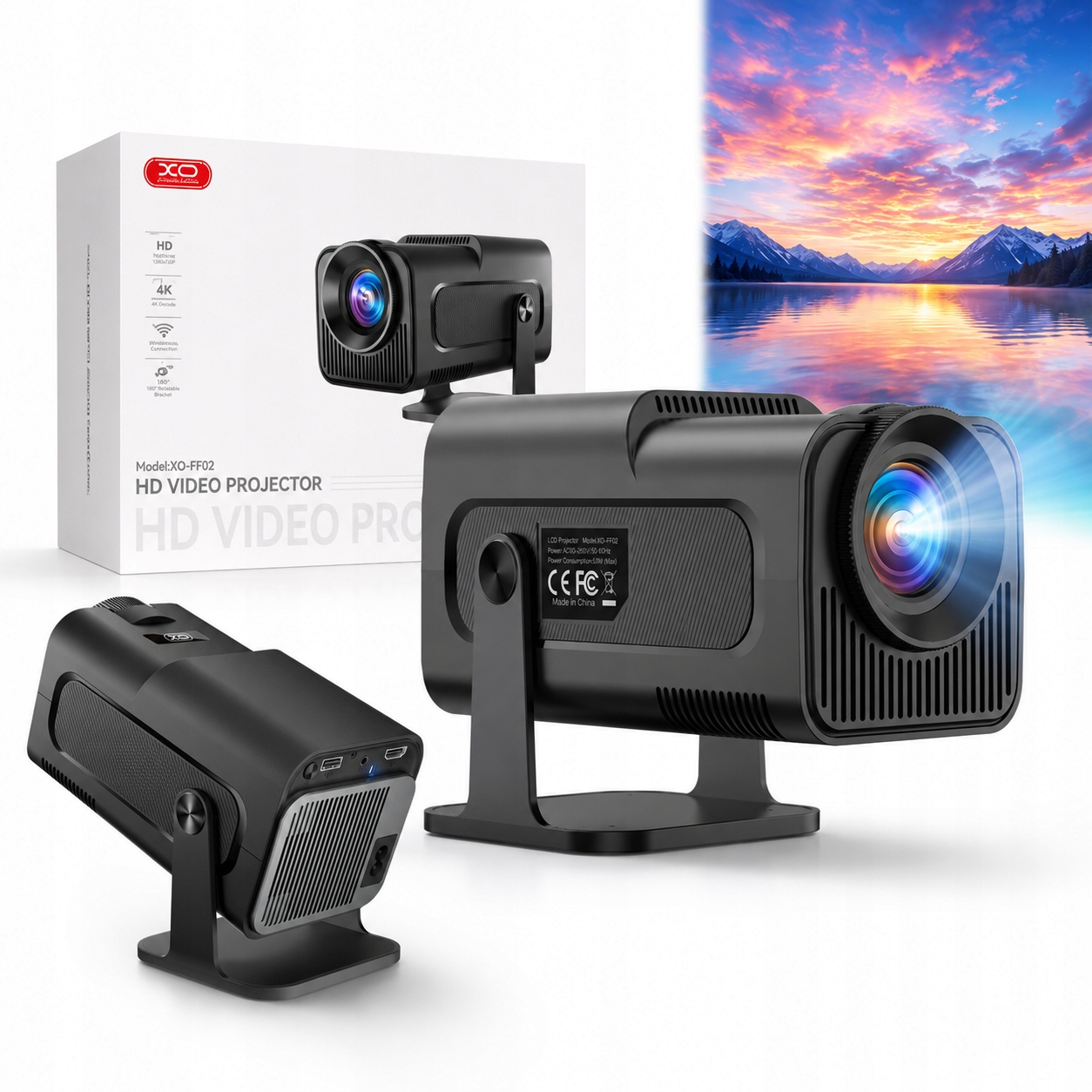 Led projektor Xo XO-FF02 čierny – Kompaktný projektor Full Hd