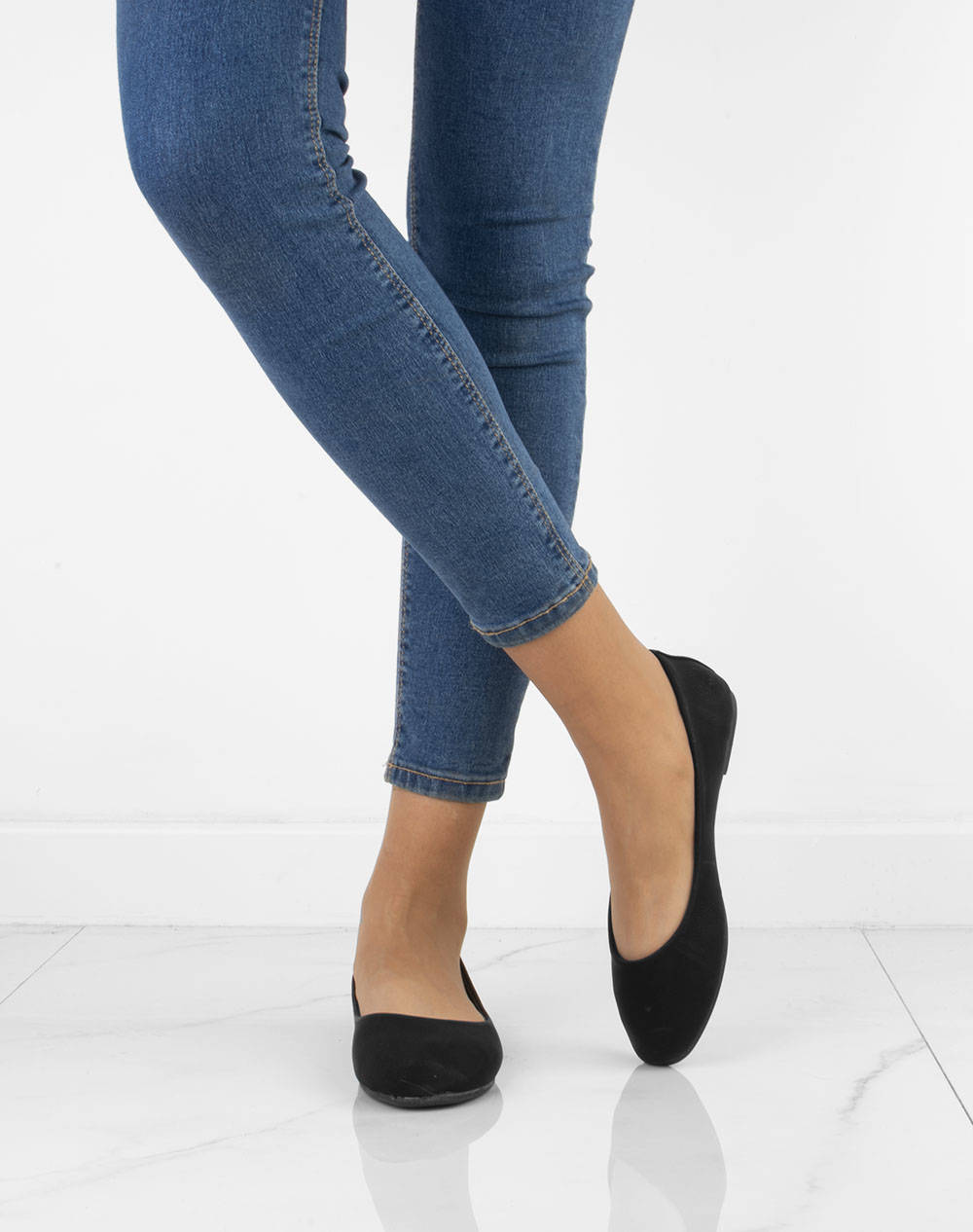 6631 CZARNE BALERINKI KLASYCZNE DAMSKIE 40 Wzór dominujący bez wzoru