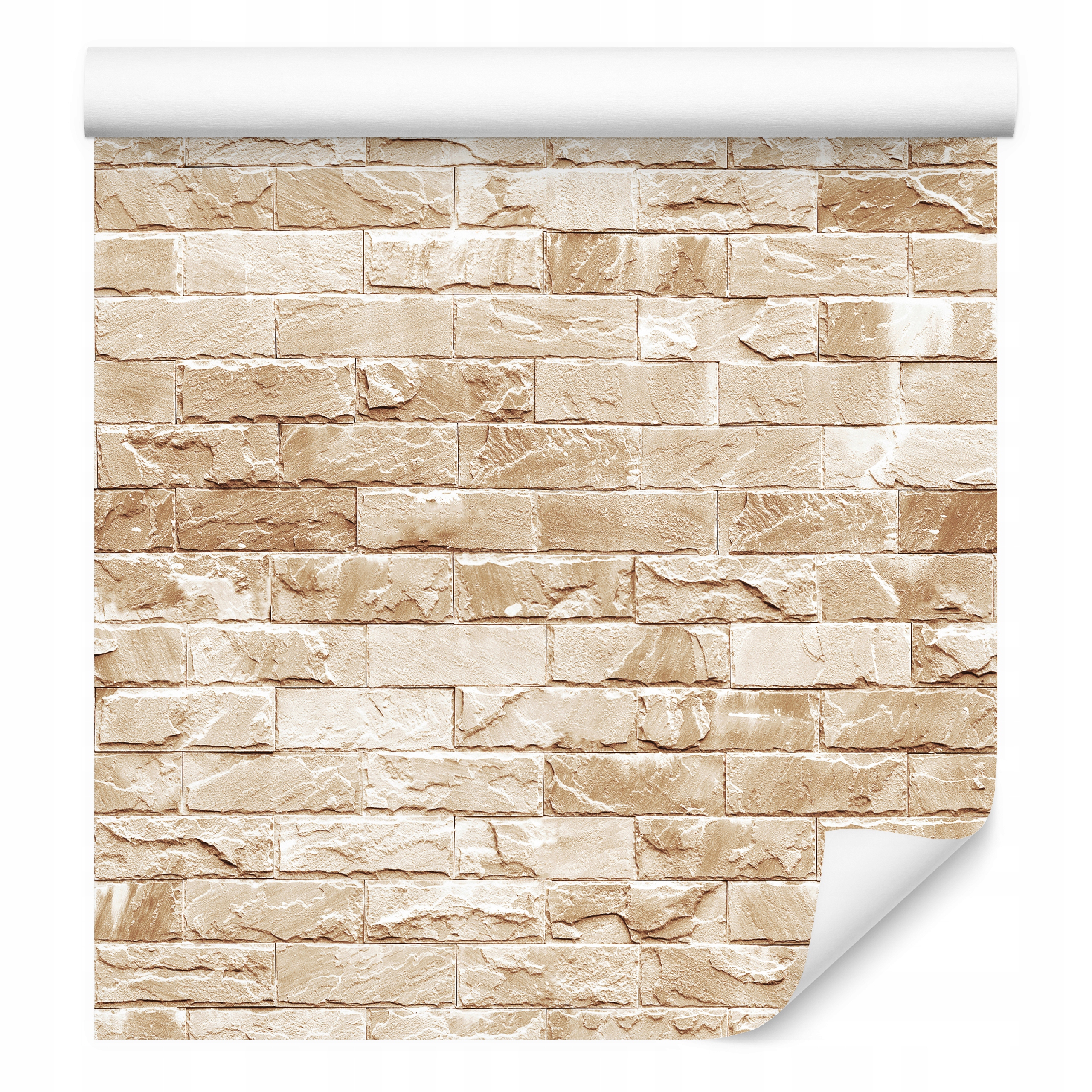 Omyvatelná tapeta do ložnice Béžová Cihla 3D efekt