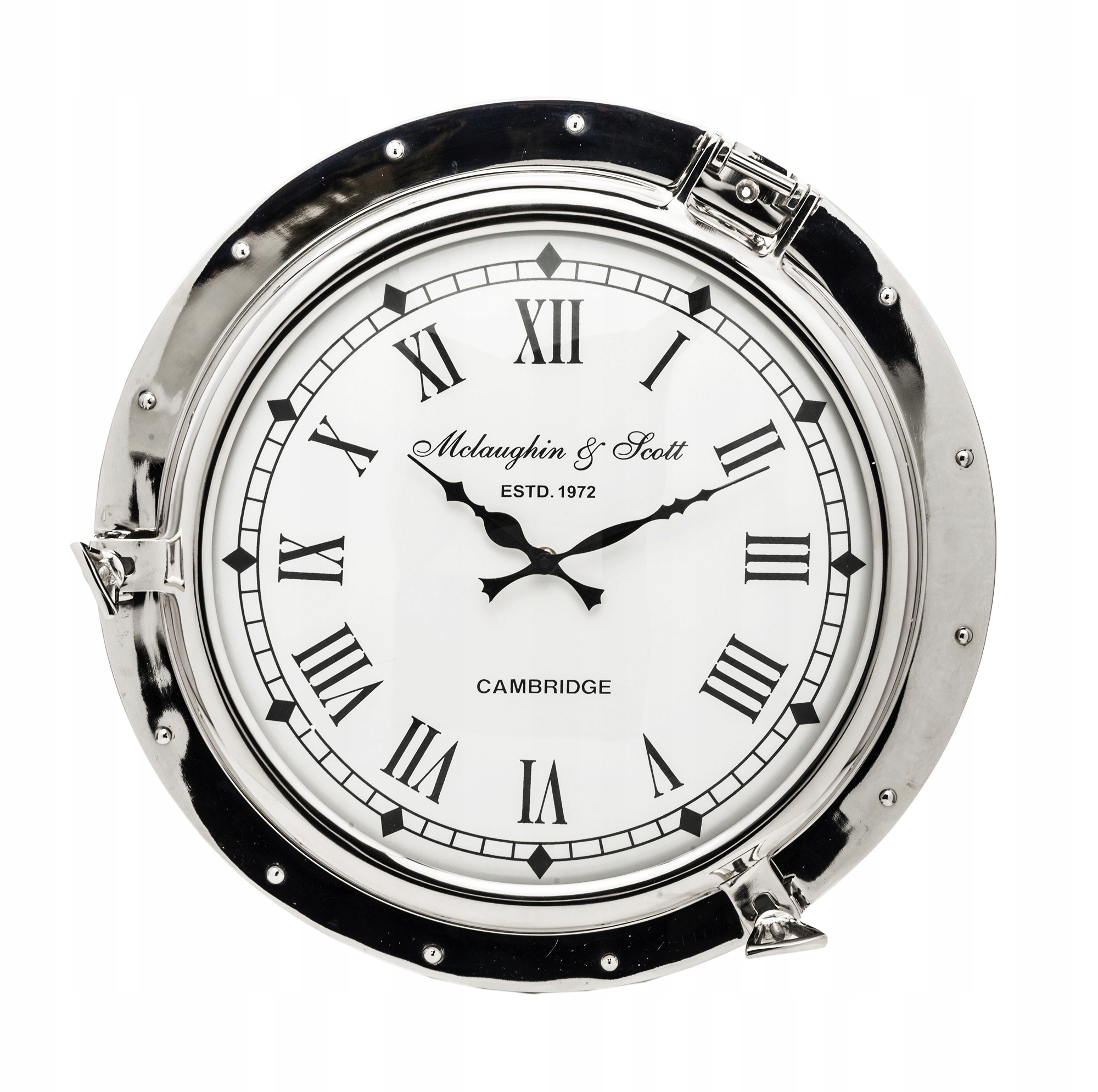 Nástenný strieborný biely závesný retro kovový retro ciferník v Bulaju