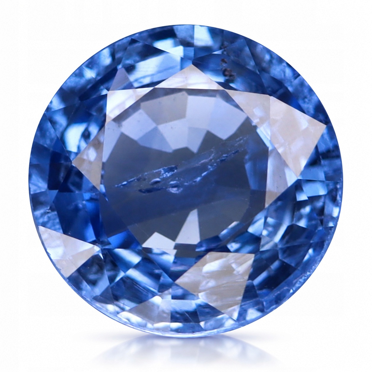 Přírodní safír 0.95 ct Modrý „Cornflower“ Kulatý VS2 certifikát Wbd