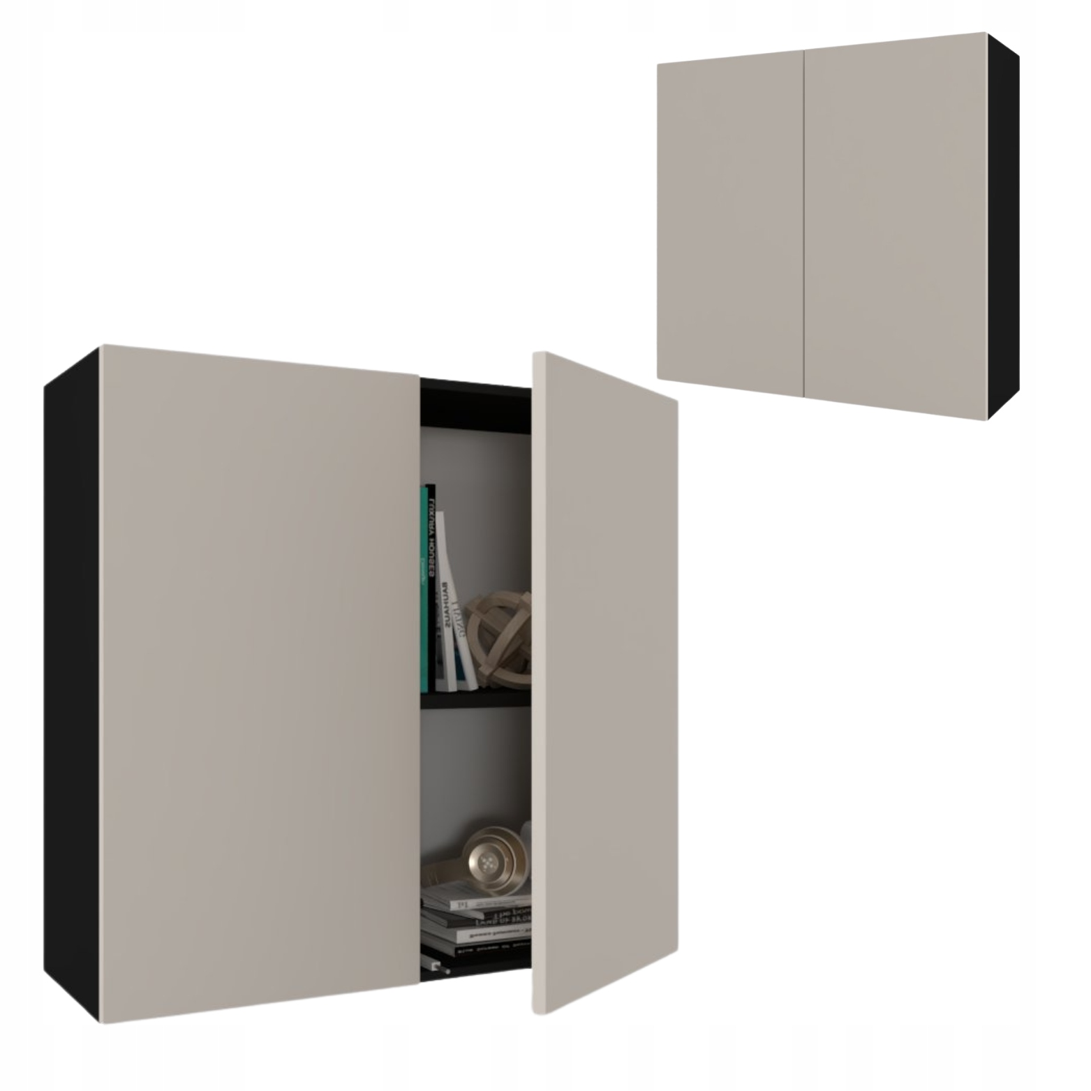 Závěsná skříňka do obývacího pokoje Skříňky do obývacího pokoje Police Karo 60 Černá Mat Kašmír