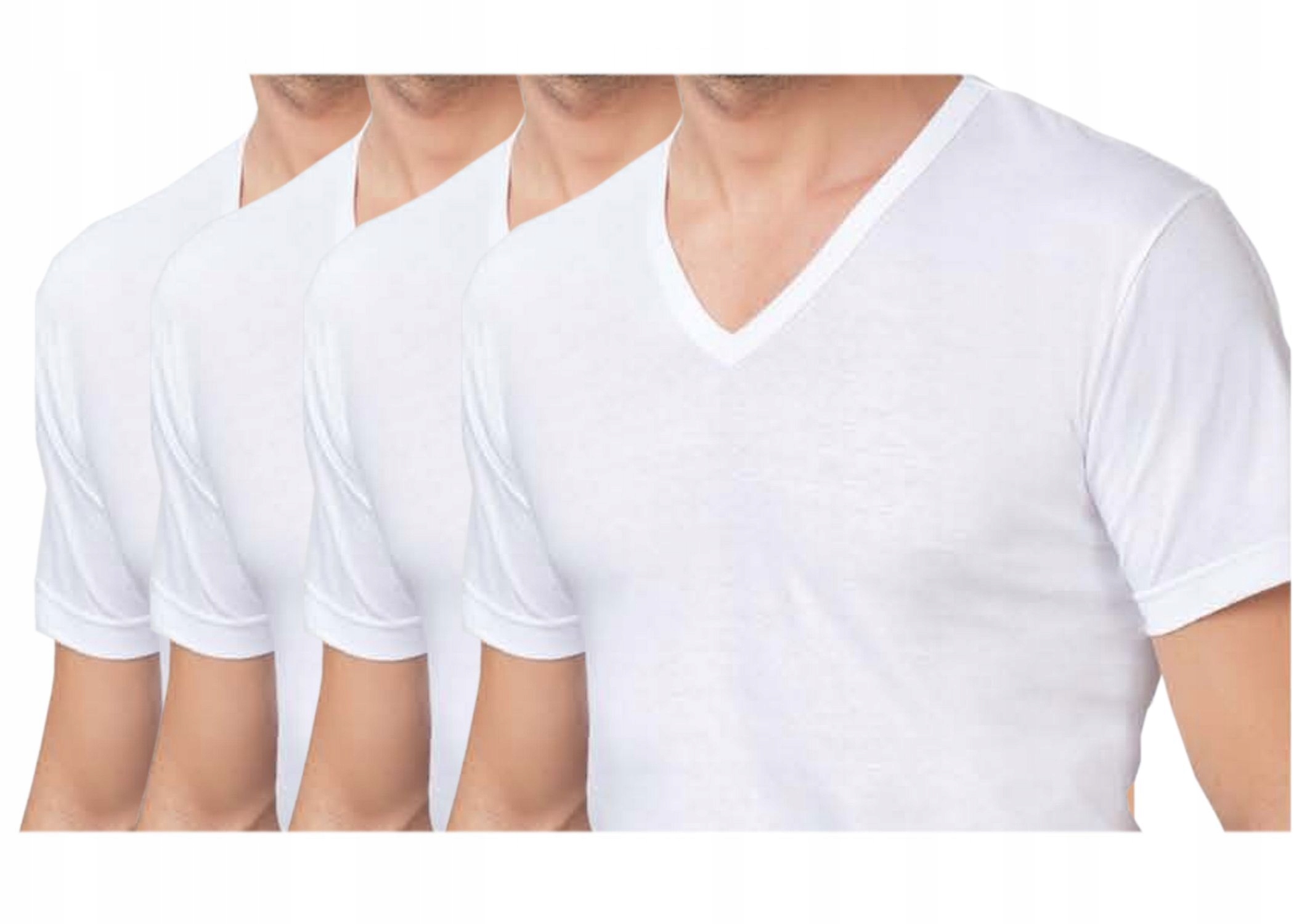 4szt - Podkoszulek męski NOTTINGHAM biały V-neck L