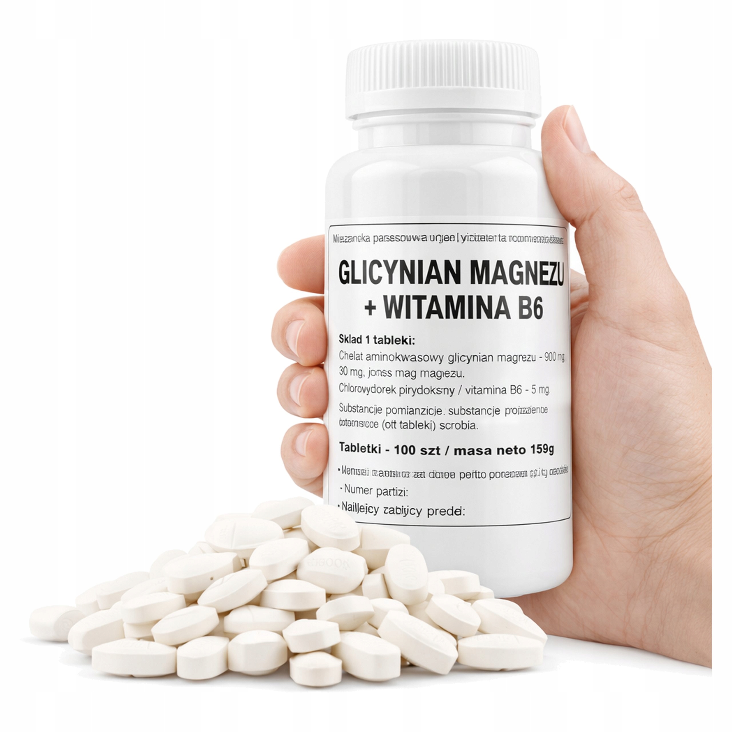 Levně Podkowa Glycinát Hořečnatý Vitamín B6 Tablety 100 Kusů