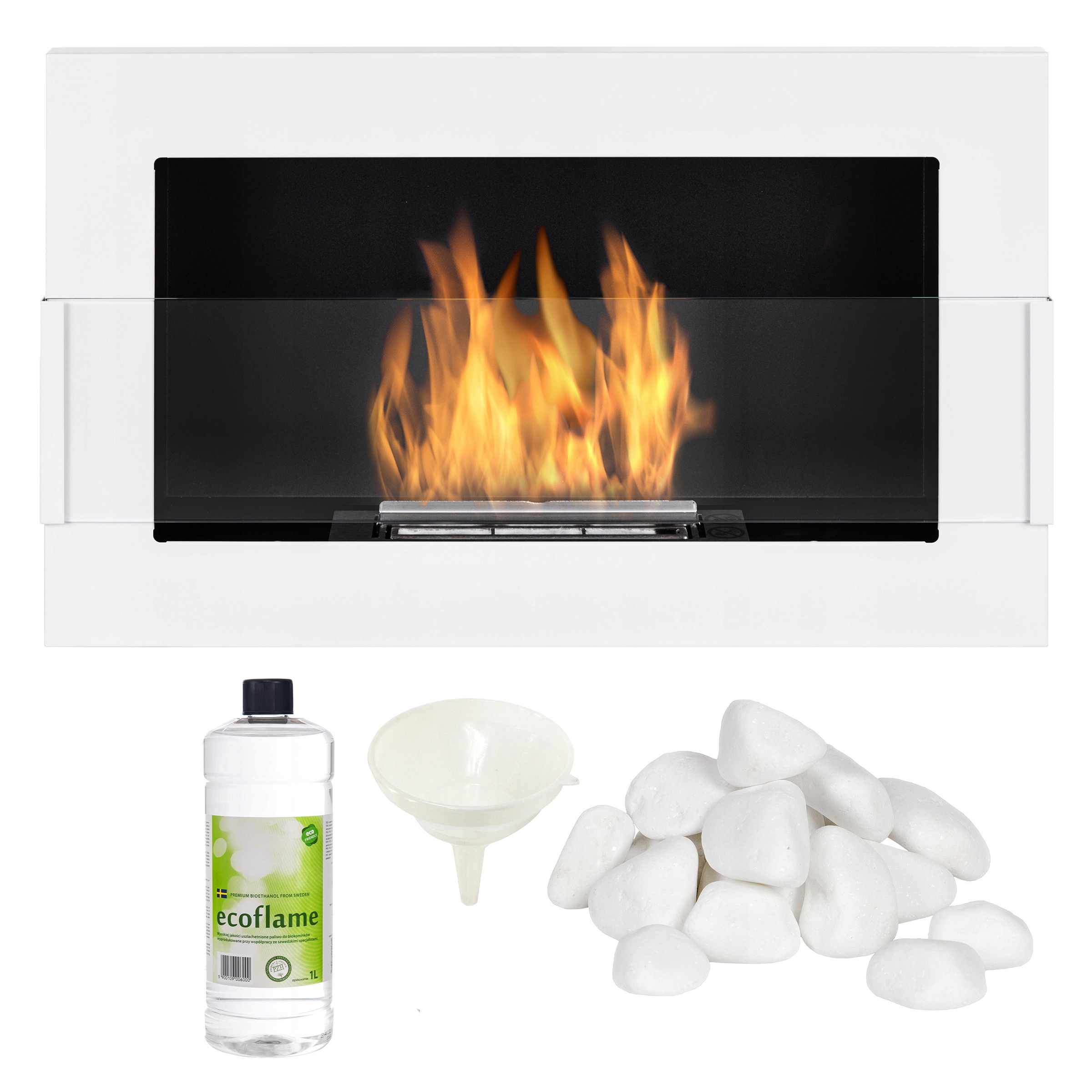 Biokrb bílý 65x40 s bezpečnostním sklem Hořák