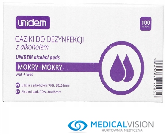 

Unidem Gaziki Do Dezynfekcji Mokry/mokry 100 szt.