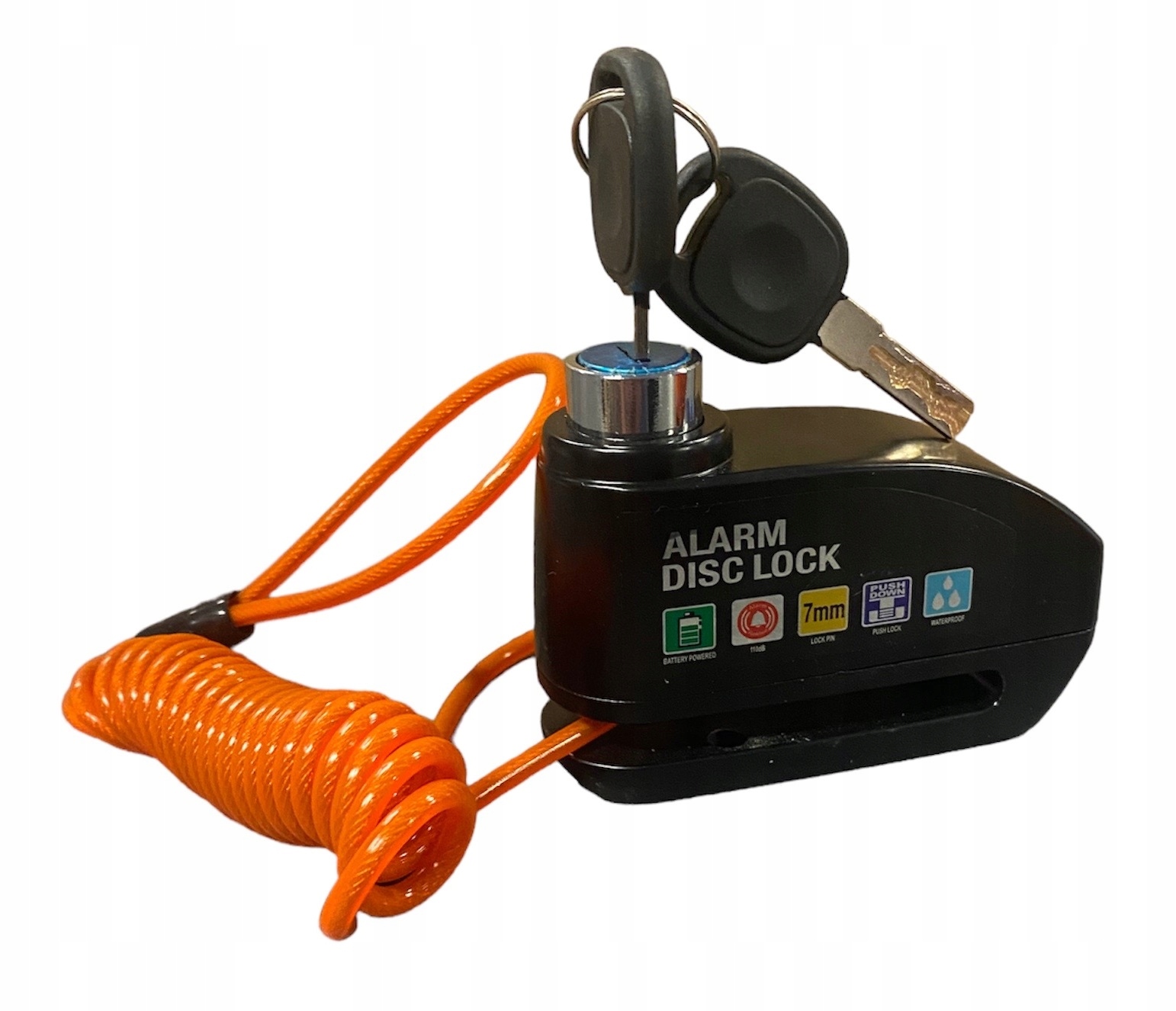 BLOKADA TARCZY Z ALARMEM DISC LOCK PRZYPOMINACZ MOTOCYKL SKUTER