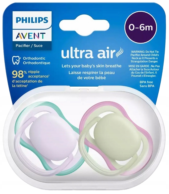 PHILIPS AVENT 2x SMOCZEK ULTRA AIR ODDYCHAJĄCY ORTODONTYCZNY SILIKON 0-6 M Marka Philips Avent